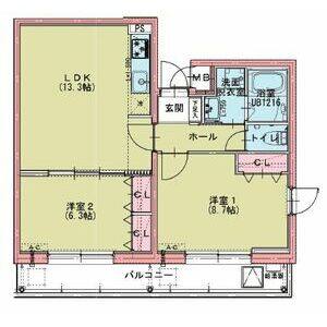 2LDK 間取り図