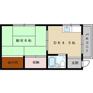 1DK 間取り図