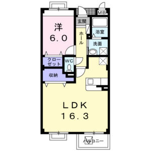 1LDK 間取り図