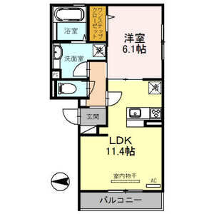 1LDK 間取り図