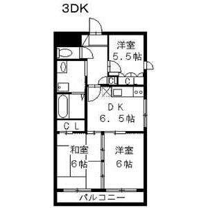 3DK 間取り図