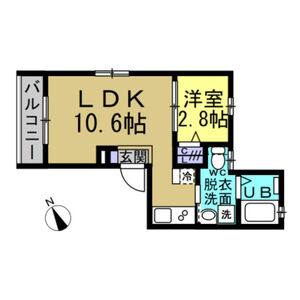 1LDK 間取り図