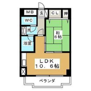 1LDK 間取り図