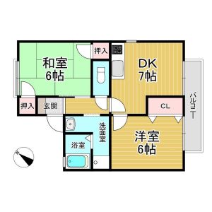 2DK 間取り図