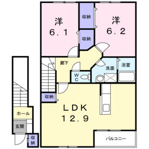 2LDK 間取り図