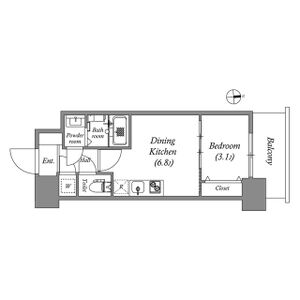 1DK 間取り図