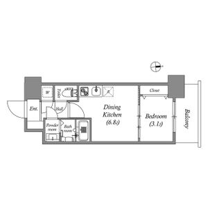1DK 間取り図