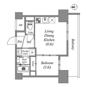 1LDK 間取り図