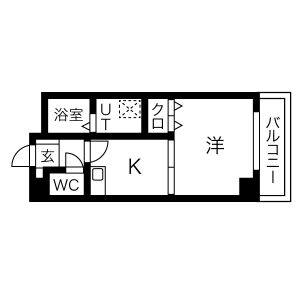 1K 間取り図
