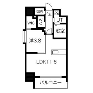 1LDK 間取り図