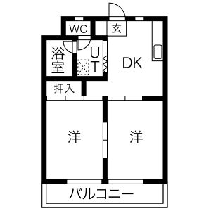 2DK 間取り図