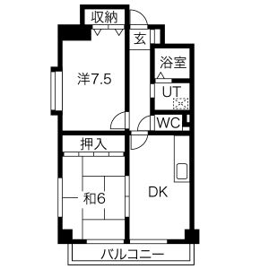 2LDK 間取り図