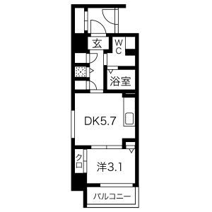1LDK 間取り図