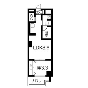 1LDK 間取り図