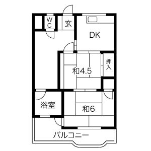 2DK 間取り図