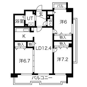 3LDK 間取り図