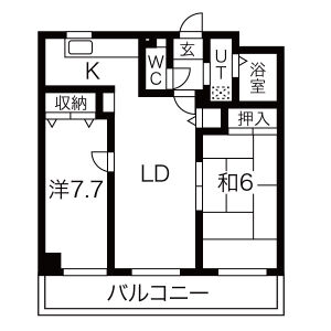 2LDK 間取り図