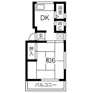 1DK 間取り図