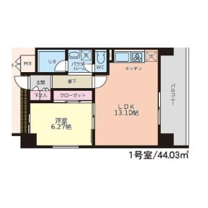 1LDK 間取り図