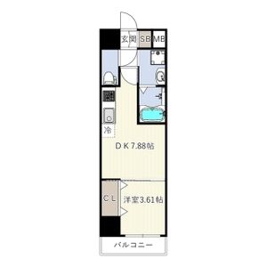 1DK 間取り図
