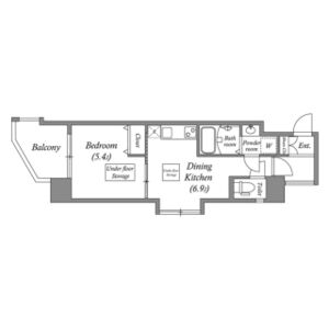 1DK 間取り図