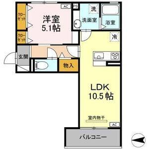 1LDK 間取り図
