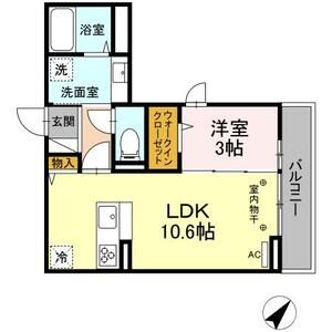 1LDK 間取り図