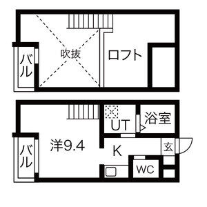 1K 間取り図