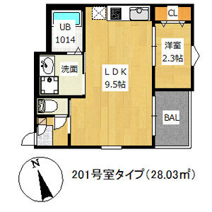 1LDK 間取り図