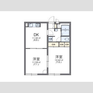 2DK 間取り図