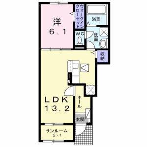 1LDK 間取り図