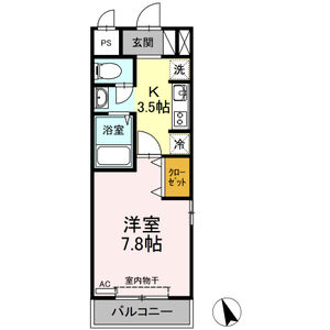 1K 間取り図