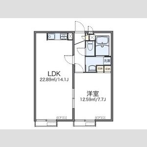 1LDK 間取り図
