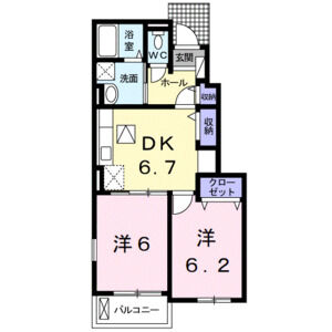 2DK 間取り図