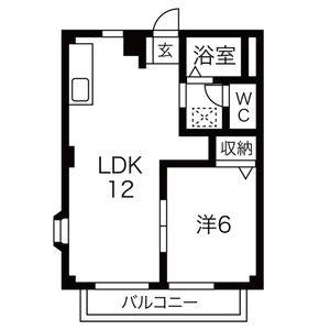 1LDK 間取り図