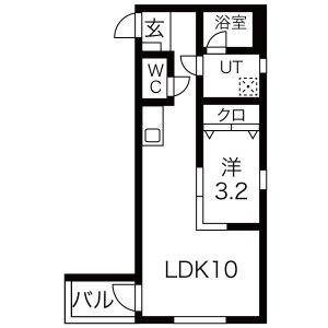 1LDK 間取り図