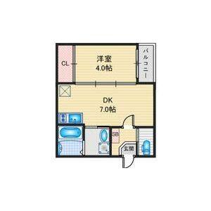 1DK 間取り図