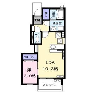 1LDK 間取り図