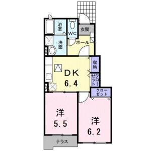 2DK 間取り図