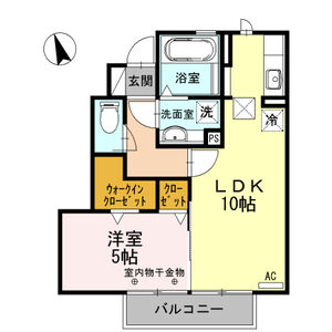 1LDK 間取り図