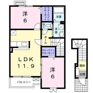 2LDK 間取り図