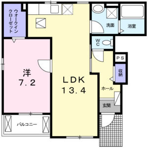 1LDK 間取り図