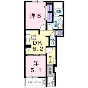 2DK 間取り図
