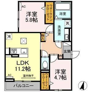 2LDK 間取り図