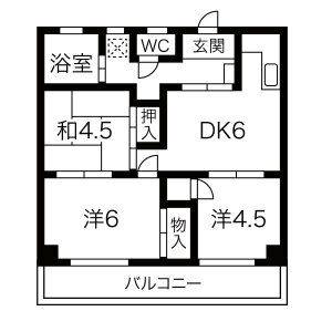 3DK 間取り図