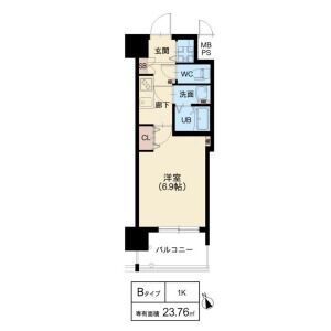 1K 間取り図