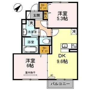 2DK 間取り図