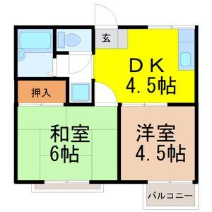 2DK 間取り図
