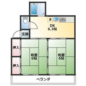 2DK 間取り図