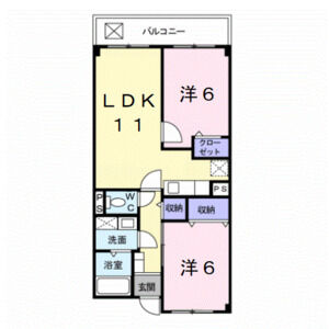 2LDK 間取り図